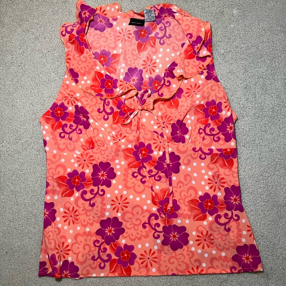 Vintage Y2K Xhilaration Floral Top Size Large